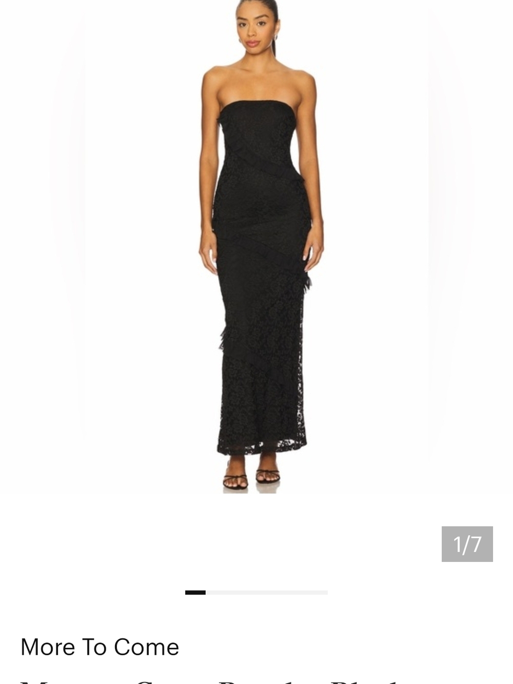 More To Come NWOT Black Xandra Strapless Maxi Dress XS